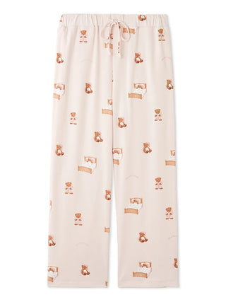 GOOD NIGHT BEAR Motif Pajama Pants