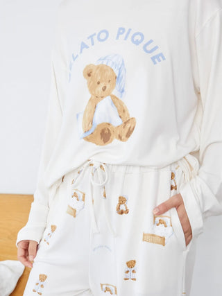 GOOD NIGHT BEAR Motif Pajama Pants