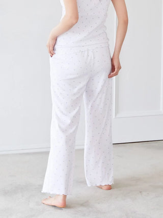 Floral Print Soft Relaxed Pajama Pants in LAVENDER, Women's Loungewear Pants Pajamas & Sleep Pants at Gelato Pique USA.