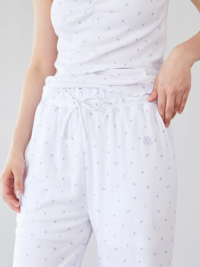 Floral Print Soft Relaxed Pajama Pants gelato pique