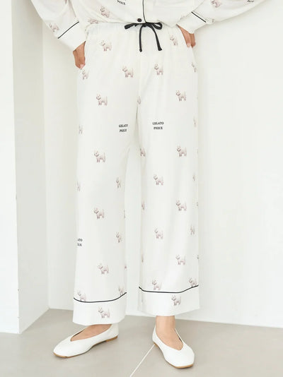 Westie Pattern Pajama Pants gelato pique