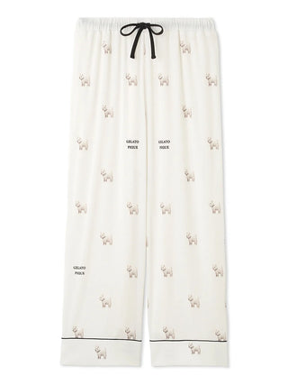 Westie Pattern Pajama Pants in Off White, Women's Loungewear Pants Pajamas & Sleep Pants at Gelato Pique USA