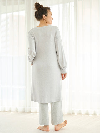 Snow Wide Leg Lounge Pants in GRAY, Women's Loungewear Pants Pajamas & Sleep Pants at Gelato Pique USA.