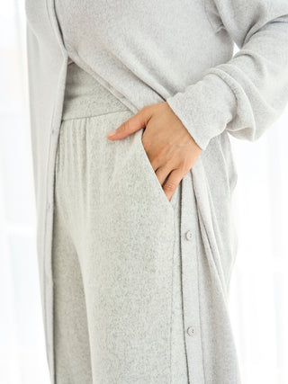 Snow Wide Leg Lounge Pants in GRAY, Women's Loungewear Pants Pajamas & Sleep Pants at Gelato Pique USA.