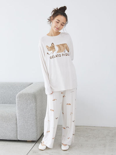 SLEEPING DOG All-Over Print Long Pants gelato pique