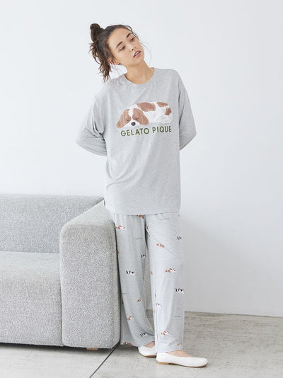 SLEEPING DOG All-Over Print Long Pants gelato pique