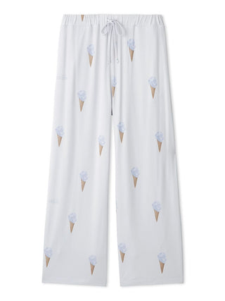 Ice Cream Pattern Long Pants in Blue, Women's Loungewear Pants Pajamas & Sleep Pants at Gelato Pique USA