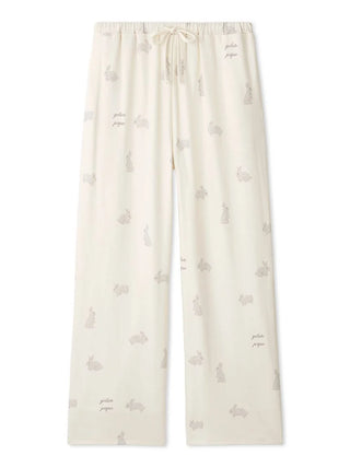 Rabbit Print Pajama Pants in Off White, Women's Loungewear Pants Pajamas & Sleep Pants at Gelato Pique USA