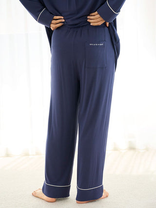 Soft Rayon Piping Pajama Pants in NAVY, Women's Loungewear Pants Pajamas & Sleep Pants at Gelato Pique USA.