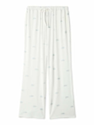 Motif 3-Pattern Lounge Pants in soft silky fabric with delicate all-over design, perfect for chic loungewear from Gelato Pique USA