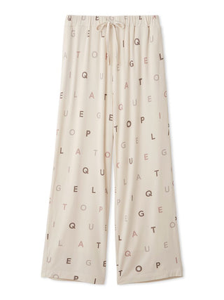 Gelato Pique USA premium loungewear rayon logo motif lounge pants with a cool touch and brand logo print, ideal for sleepwear.