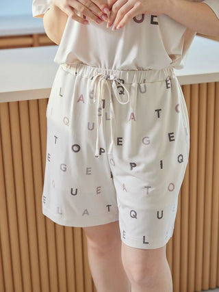 Gelato Pique USA premium loungewear shorts with logo print, showcasing soft rayon fabric for cool comfort. Perfect for sleepwear fashion.