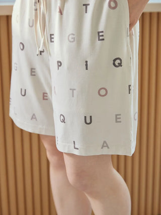 Rayon logo motif women's lounge shorts by Gelato Pique USA, premium loungewear and sleepwear with brand prints. Cool and comfortable.