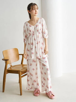 Rose Print Long Pants