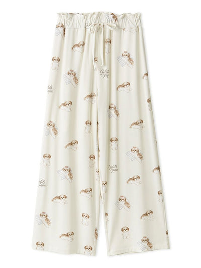 Shih Tzu Print Pants gelato pique
