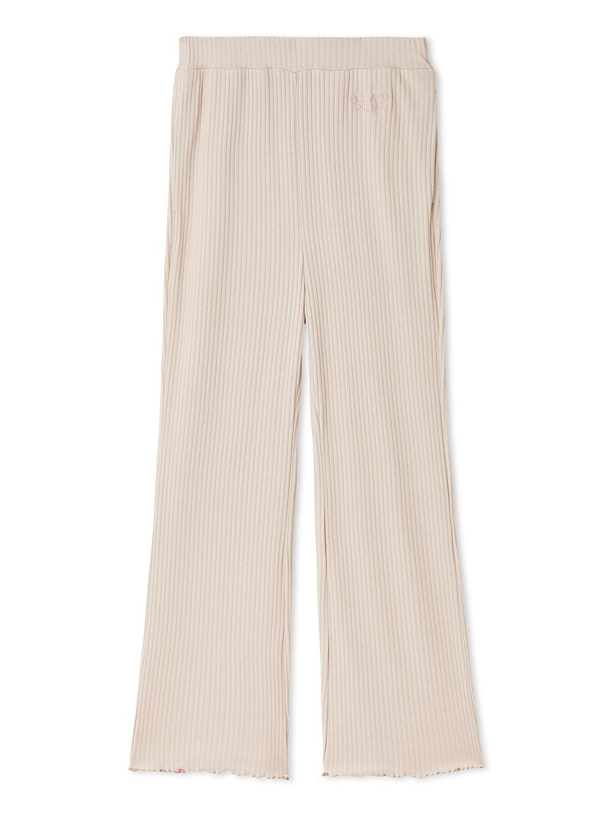 Macaroon Rib Cut-and-sew Long Pants