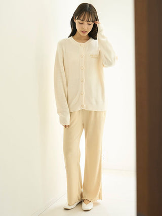 Macaroon Rib Cut-and-sew Long Pants