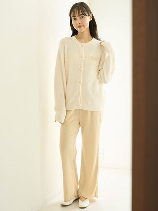 Macaroon Rib Cut-and-sew Long Pants