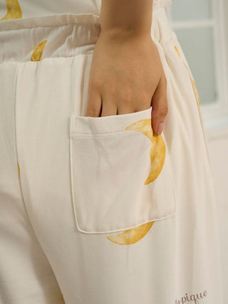 Autumn Cloud Motif Long Pants