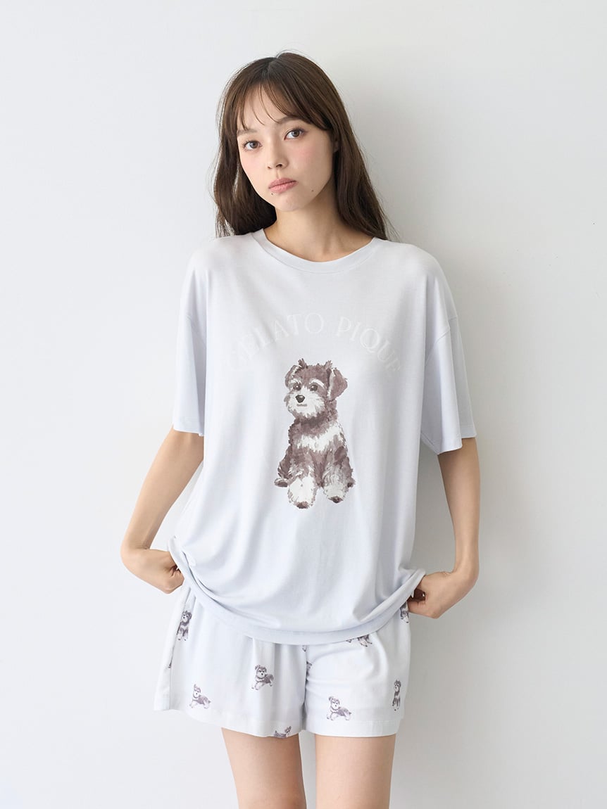 Summer Schnauzer Cut-and-sew Shorts