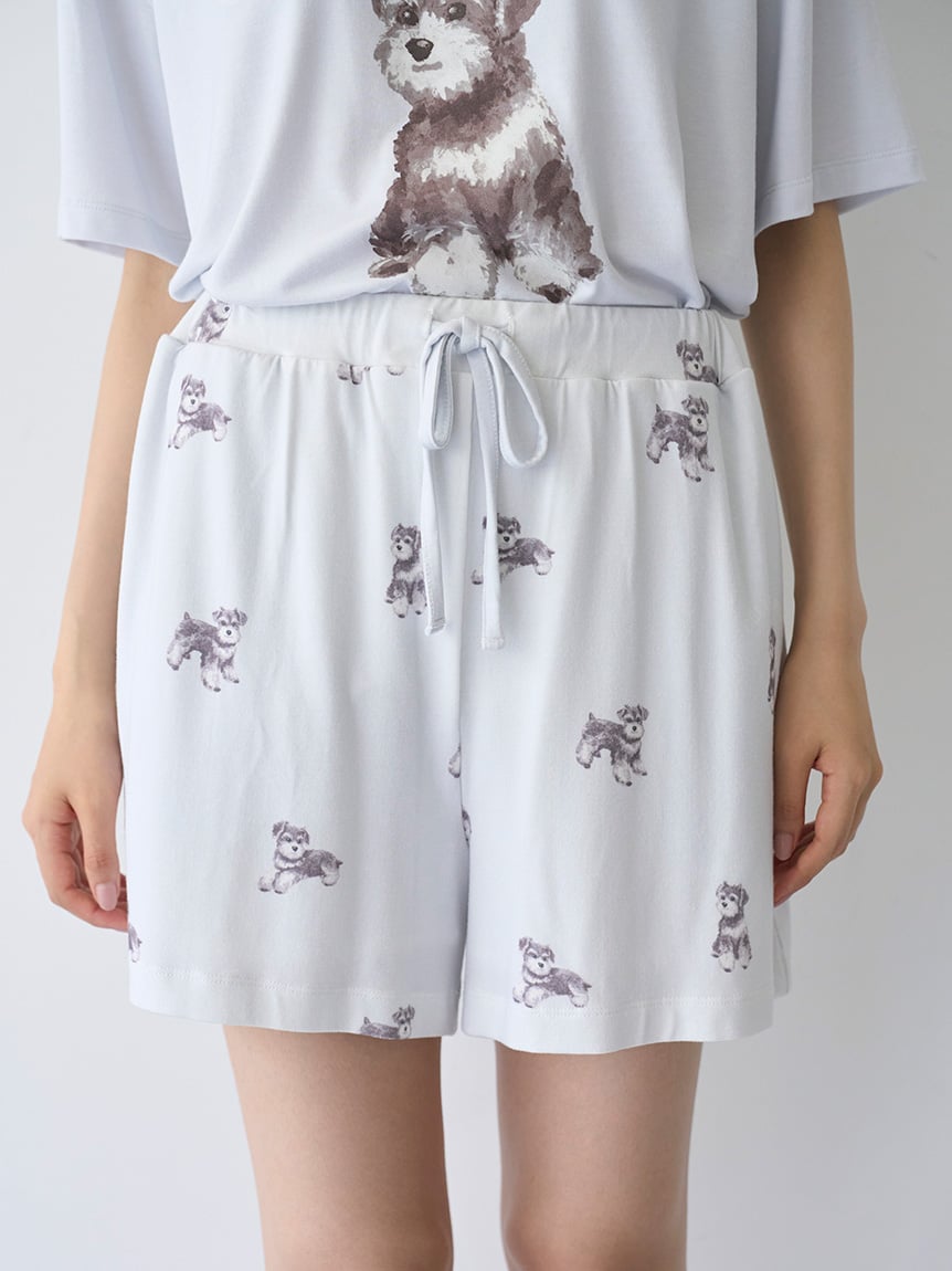 Summer Schnauzer Cut-and-sew Shorts