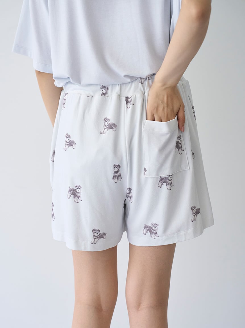 Summer Schnauzer Cut-and-sew Shorts