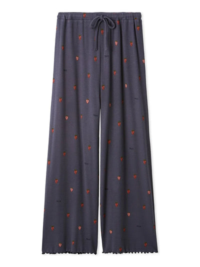 [Hot Fabric] Strawberry Print Long Pants gelato pique