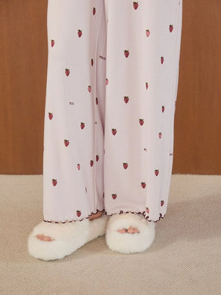 [Hot Fabric] Strawberry Print Long Pants