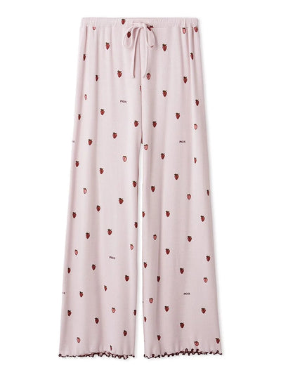 [Hot Fabric] Strawberry Print Long Pants gelato pique