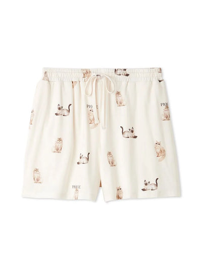 Cool-to-touch Fashionable Cats & Dogs Shorts gelato pique