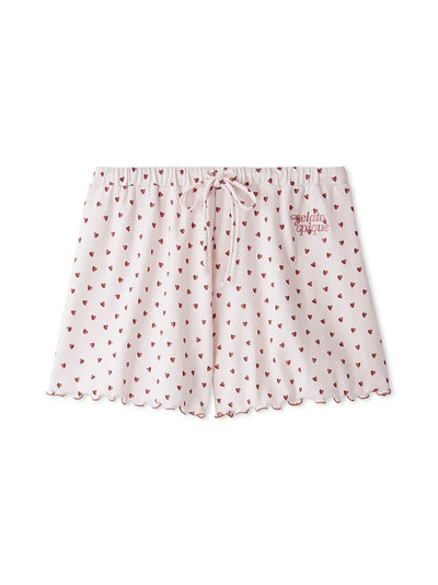 Tuck Stitch Heart Shorts gelato pique