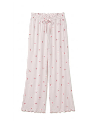 Gelato Pique Heart Rayon Pants in pink