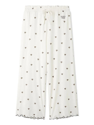 Gelato Pique Heart Rayon Pants in off-white