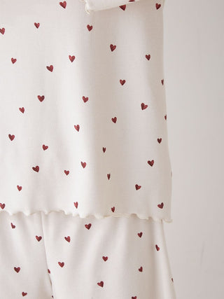 Heart Pattern Ribbed Long Sleeve Shirts, Women's Loungewear and sleepwear at  Gelato Pique USA
