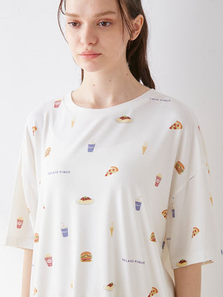Junk Food Print Oversized Lounge T-shirt a Premium collection item of Loungewear and Oversize T-shirt for Women at Gelato Pique USA