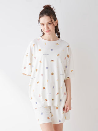 Junk Food Print Oversized Lounge T-shirt a Premium collection item of Loungewear and Oversize T-shirt for Women at Gelato Pique USA
