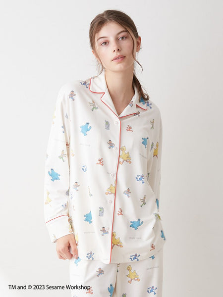 [SESAME STREET] Patterned Shirt & Long Pants Loungewear Set