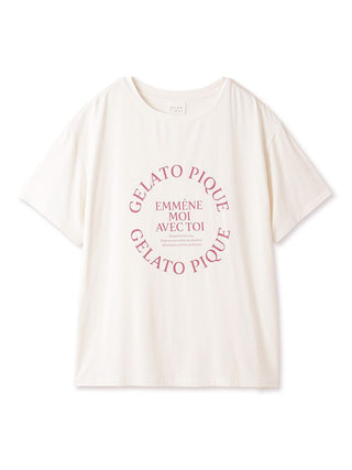 Travel Rayon Logo Lounge T-shirt in light pink, Women's Loungewear Tops, T-shirt , Tank Top at Gelato Pique USA.