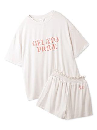 Colorful Rayon Shorts and Top Loungewear Set in OFF WHITE, Women's Loungewear Set at Gelato Pique USA.