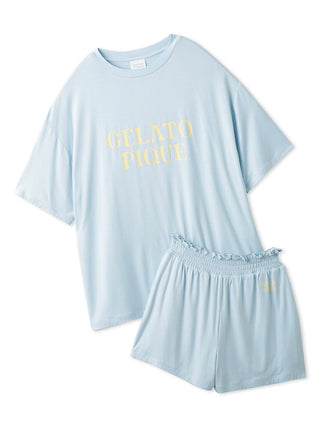 Colorful Rayon Shorts and Top Loungewear Set in BLUE, Women's Loungewear Set at Gelato Pique USA.