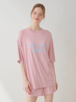 Colorful Rayon Shorts and Top Loungewear Set in PINK, Women's Loungewear Set at Gelato Pique USA.