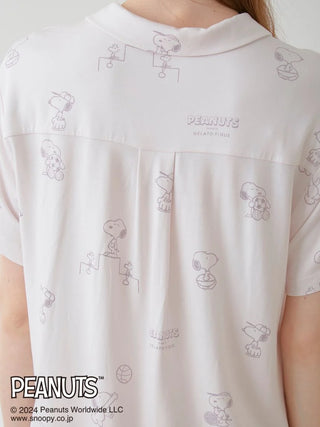 PEANUTS Printed Pajama Shirt in PINK, Women's Loungewear Shirt Sleepwear Shirt, Lounge Set at Gelato Pique USA.