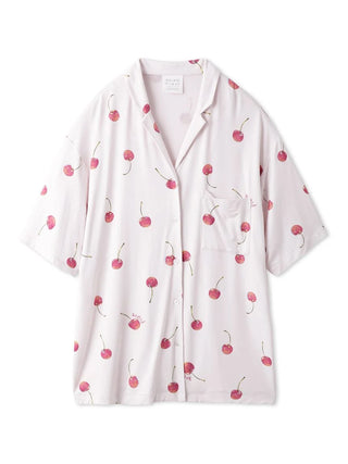 Fruit Pattern Pajama Sleep Shirt in PINK, Women's Loungewear Shirt Sleepwear Shirt, Lounge Set at Gelato Pique USA.