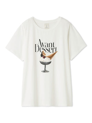 COOL Rayon Dessert Logo Relaxed Fit T-shirt in OFF WHITE, Women's Loungewear Tops, T-shirt , Tank Top at Gelato Pique USA.