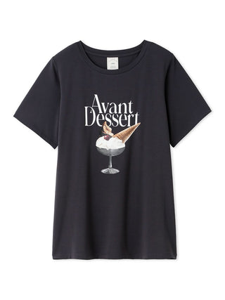 COOL Rayon Dessert Logo Relaxed Fit T-shirt in DARK GRAY, Women's Loungewear Tops, T-shirt , Tank Top at Gelato Pique USA.