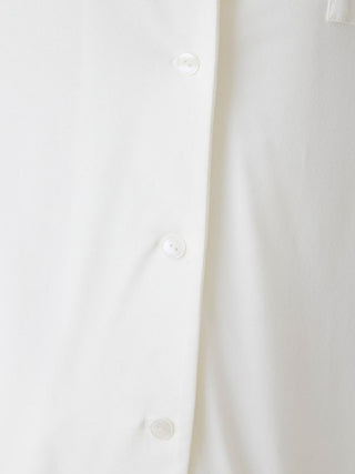 COOL Rayon Logo Button-Up Sleep Shirt in OFF WHITE, Women's Loungewear Shirt Sleepwear Shirt, Lounge Set at Gelato Pique USA.