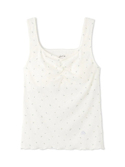 Floral Patterned Padded Camisole Tank Top gelato pique