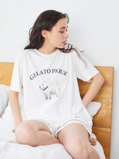 Westie One point Relaxed Fit T-shirt gelato pique