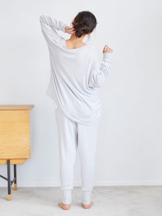 Snow Soft knit Long Sleeve Shirt in GRAY, Women's Loungewear Shirt Sleepwear Shirt, Lounge Set at Gelato Pique USA.