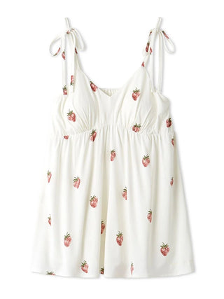 Strawberry Pattern Cup-in Camisole in OFF WHITE, Women's Loungewear Camisole Tops at Gelato Pique USA.